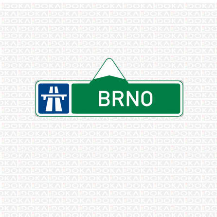 Směrová tabule pro příjezd k dálnici (s jedním cílem)