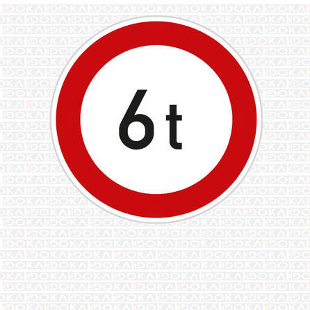 B 13 - Zákaz vjezdu vozidel, jejichž okamžitá hmotnost přesahuje vyznačenou mez