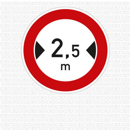 B 15 - Zákaz vjezdu vozidel, jejichž šířka přesahuje vyznačenou mez